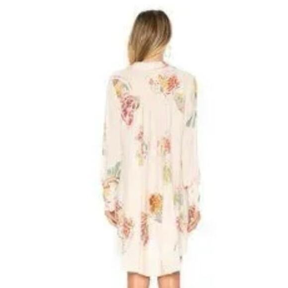Free People Field Of Butterflies Tunic in Ivory Hi-Low Swing Style - Size S - Picture 3 of 7